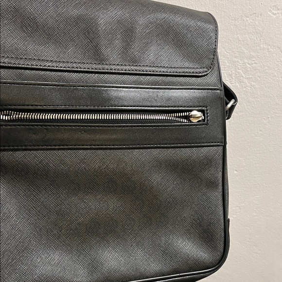 Dunhill Men's Coated Canvas Messenger Bag with Leather Trim - Picture 9 of 12